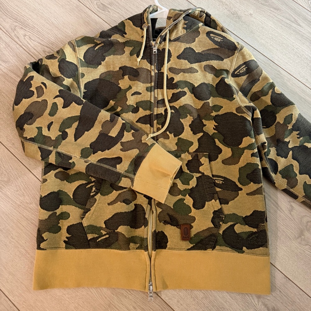 Camouflage Zip-Up Bomber Jacket - Olive/Khaki